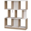 SCAFFALE LIBRERIA DESIGN A PARETE CON 8 RIPIANI 100 X 30 X 124 CM BIANCA ROVERE