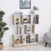 SCAFFALE LIBRERIA DESIGN A PARETE CON 8 RIPIANI 100 X 30 X 124 CM BIANCA ROVERE