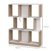 SCAFFALE LIBRERIA DESIGN A PARETE CON 8 RIPIANI 100 X 30 X 124 CM BIANCA ROVERE