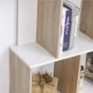 SCAFFALE LIBRERIA DESIGN A PARETE CON 8 RIPIANI 100 X 30 X 124 CM BIANCA ROVERE