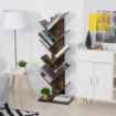 LIBRERIA DESIGN SCAFFALE IN LEGNO AD ALBERO IN STILE INDUSTRIALE CON 10 RIPIAN