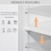 MOBILE BAGNO MULTIUSO CON ARMADIETTO 2 ANTE MENSOLA E 2 CASSETTI BIANCO