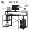 SCRIVANIA COMPUTER PER UFFICIO CON RIPIANI MONITOR E CPU NERA