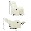 POLTRONA RELAX RECLINABILE ERGONOMICA ECOPELLE 65 X 92 X 100 CM CREMA