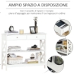 TAVOLO CONSOLLE CON 2 CASSETTI E 2 MENSOLE IN MDF 100 X 30.5 X 80 CM BIANCO