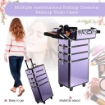 TROLLEY PER MAKE UP PROFESSIONALE IN ALLUMINIO VIOLA CON VALIGETTA REMOVIBILE