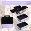 TROLLEY PER MAKE UP PROFESSIONALE IN ALLUMINIO VIOLA CON VALIGETTA REMOVIBILE