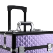 TROLLEY PER MAKE UP PROFESSIONALE IN ALLUMINIO VIOLA CON VALIGETTA REMOVIBILE