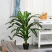 PIANTA TROPICALE DECORATIVA DRACENA FINTA IN PLASTICA CON VASO