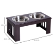 DOPPIA CIOTOLA RIALZATA PER CANI IN ACCIAIO INOX E MDF 58.4X 30.5X 25.4CM