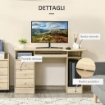 SCRIVANIA DA PC PER UFFICIO CON SCAFFALI CASSETTI E RIPIANO TESTIERA IN LEGNO