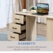 SCRIVANIA PC MODERNA CON 3 CASSETTI E 3 SCAFFALI IN LEGNO 120 X 49 X 72 CM