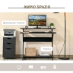 TAVOLO PORTA PC SALVASPAZIO CON RIPIANO MONITOR RIALZATO IN LEGNO NERO