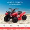 QUAD ELETTRICO PER BAMBINI CON BATTERIA RICARICABILE 6V 18-36 MESI ROSSO