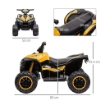 QUAD ELETTRICO PER BAMBINI 12 V ETÀ 3-5 ANNI GIALLO