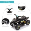 QUAD PER BAMBINI ELETTRICO CON BATTERIA RICARICABILE 6V NERO