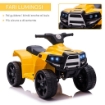 QUAD PER BAMBINI 18-36 MESI ATV ELETTRICO 6V VELOCITÀ 3KM/H NERO GIALLO