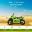 QUAD PER BAMBINI ELETTRICO CON BATTERIA RICARICABILE 6V VERDE