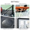 CANESTRO BASKET ALTEZZA REGOLABILE 160-210 CM IN ACCIAIO E BASE CON RUOTE