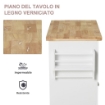 CARRELLO DA CUCINA PORTAVIVANDE CON CASSETTI E PORTASPEZIE IN LEGNO BIANCO