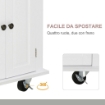 CARRELLO DA CUCINA PORTAVIVANDE CON CASSETTI E PORTASPEZIE IN LEGNO BIANCO