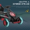 GO KART A PEDALI PER BAMBINI DA 5-12 ANNI CON SEDILE REGOLABILE E RUOTE ROSSO