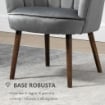 POLTRONA IN VELLUTO IMBOTTITA CON SCHIENALE A CONCHIGLIA 66X72X79 CM GRIGIO