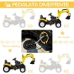 RUSPA GIOCATTOLO A PEDALI PER BAMBINI 3-6 ANNI CON 6 RUOTE 107X42X71 CM GIALLO