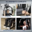 STAZIONE FITNESS CON PESI DA 45KG PER ALLENAMENTO A CASA E PROFESSIONALE NERO