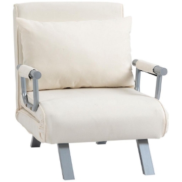 POLTRONA LETTO 2 IN 1 CON SCHIENALE INCLINABILE IN 5 POSIZIONI, 6569X82CM, BEIGE