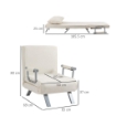 POLTRONA LETTO 2 IN 1 CON SCHIENALE INCLINABILE IN 5 POSIZIONI, 6569X82CM, BEIGE