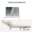 POLTRONA LETTO 2 IN 1 CON SCHIENALE INCLINABILE IN 5 POSIZIONI, 6569X82CM, BEIGE