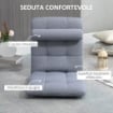 POLTRONA LETTO CON ALTEZZA REGOLABILE IN 5 LIVELLI 53X64X60 CM GRIGIO