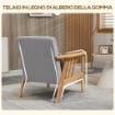 POLTRONA MODERNA CON RIVESTIMENTO VELLUTATO 68X75X78CM, GRIGIO