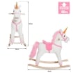 DONDOLO IN LEGNO UNICORNO CAVALCABILE BIANCO E ROSA