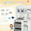 DecHome Cucina Giocattolo con Luci e Utensili da Cucina Playset per Bambini  da 3+ Anni - 142V01