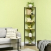 LIBRERIA MODERNA ANGOLARE A 6 RIPIANI IN METALLO E MDF 34 X 34 X 166 CM