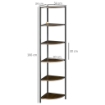 LIBRERIA MODERNA ANGOLARE A 6 RIPIANI IN METALLO E MDF 34 X 34 X 166 CM