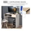 SCRIVANIA PER PC CON RIPIANO TASTIERA BIANCO ROVERE