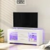 MOBILE PORTA TV DA 55" CON LUCI LED A 12 COLORI E TELECOMANDO LEGNO E VETRO