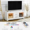 MOBILE PORTA TV DA 55" CON LUCI LED A 12 COLORI E TELECOMANDO LEGNO E VETRO