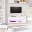 MOBILE TV SOSPESO IN LEGNO CON LUCI LED DI 20 COLORI PER TV 42" BIANCO LUCIDO