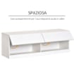 MOBILE TV SOSPESO IN LEGNO CON LUCI LED DI 20 COLORI PER TV 42" BIANCO LUCIDO