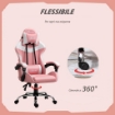 SEDIA DA GAMING ERGONOMICA CON ALTEZZA REGOLABILE E RECLINABILE ROSA