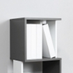 LIBRERIA MODERNA SALVASPAZIO A 5 RIPIANI IN LEGNO 33X28X161CM GRIGIO E BIANCO