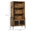 MOBILE LIBRERIA DESIGN INDUSTRIALE CON RIPIANI MARRONE E NERO 81X40X160 CM