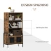 MOBILE LIBRERIA DESIGN INDUSTRIALE CON RIPIANI MARRONE E NERO 81X40X160 CM