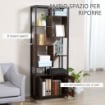 MOBILE LIBRERIA IN STILE INDUSTRIAL 8 RIPIANI E 2 ANTE 70X30X180CM MARRONE