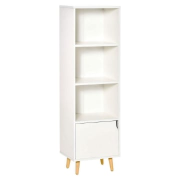 HOMCOM Mobile Libreria a Parete in MDF e Metallo con 2 Cassetti, 2