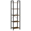 LIBRERIA STILE INDUSTRIALE A 5 SCAFFALI 40X30X154CM MARRONE